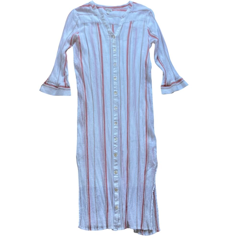 Garnet Hill Organic Cotton Gauze Beach Dress Size 12 Vacation Lounge Summer